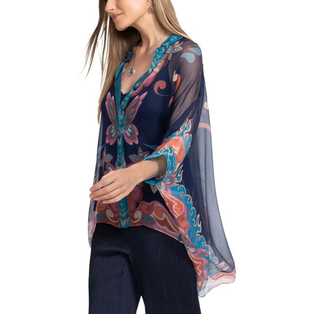 Johnny Was Womens Katia Silk Blouse - Picture 3 of 4